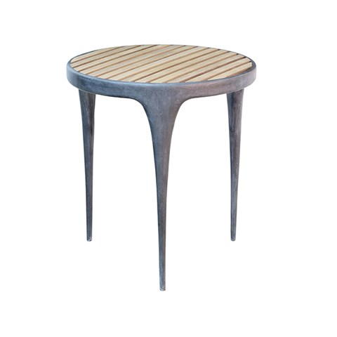 CAST Round Side Table Teak Top